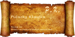 Pulszky Klaudia névjegykártya
